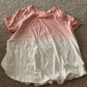 White and pink tie dye shirt